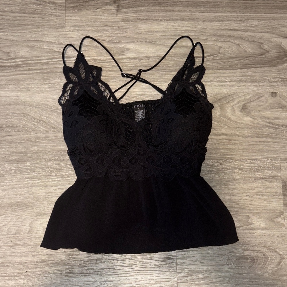 Rue21 Black Lace Camisole Top